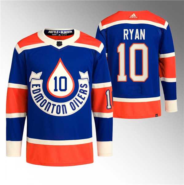 Mens Edmonton Oilers #10 Derek Ryan 2023 Royal Heritage Classic Primegreen Stitched Jersey Dzhi